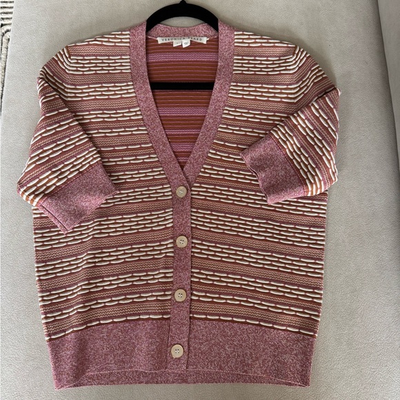 VERONICA BEARD Toyama multicolor cropped short sleeve cardigan - Picture 3 of 3